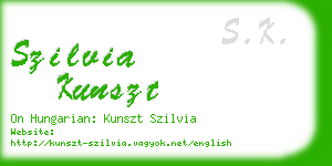 szilvia kunszt business card